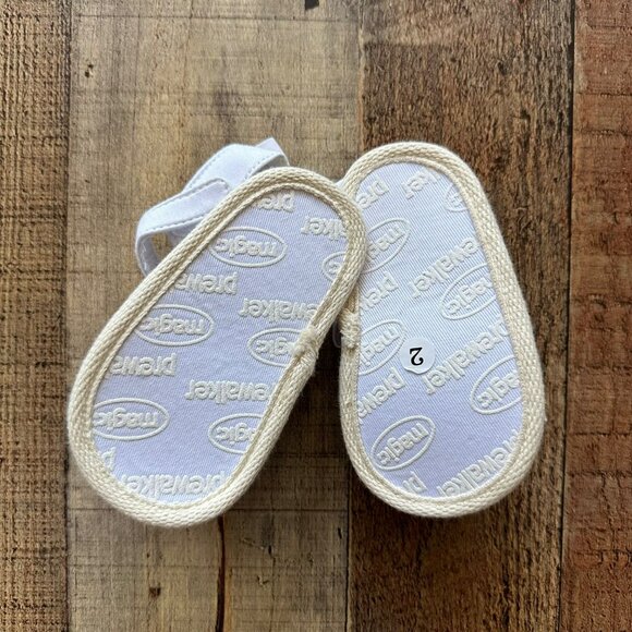 Baby Girls White Ruffle Sandals With Floral Print Sole By Premier - Picture 2 of 3